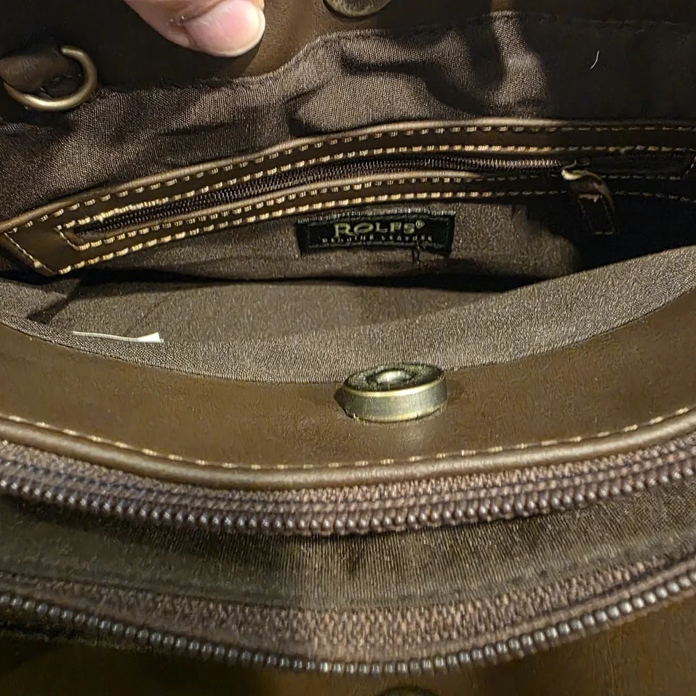Rolfs Brown Genuine Leather Women's Satchel Handbag Vintage 90's Brand